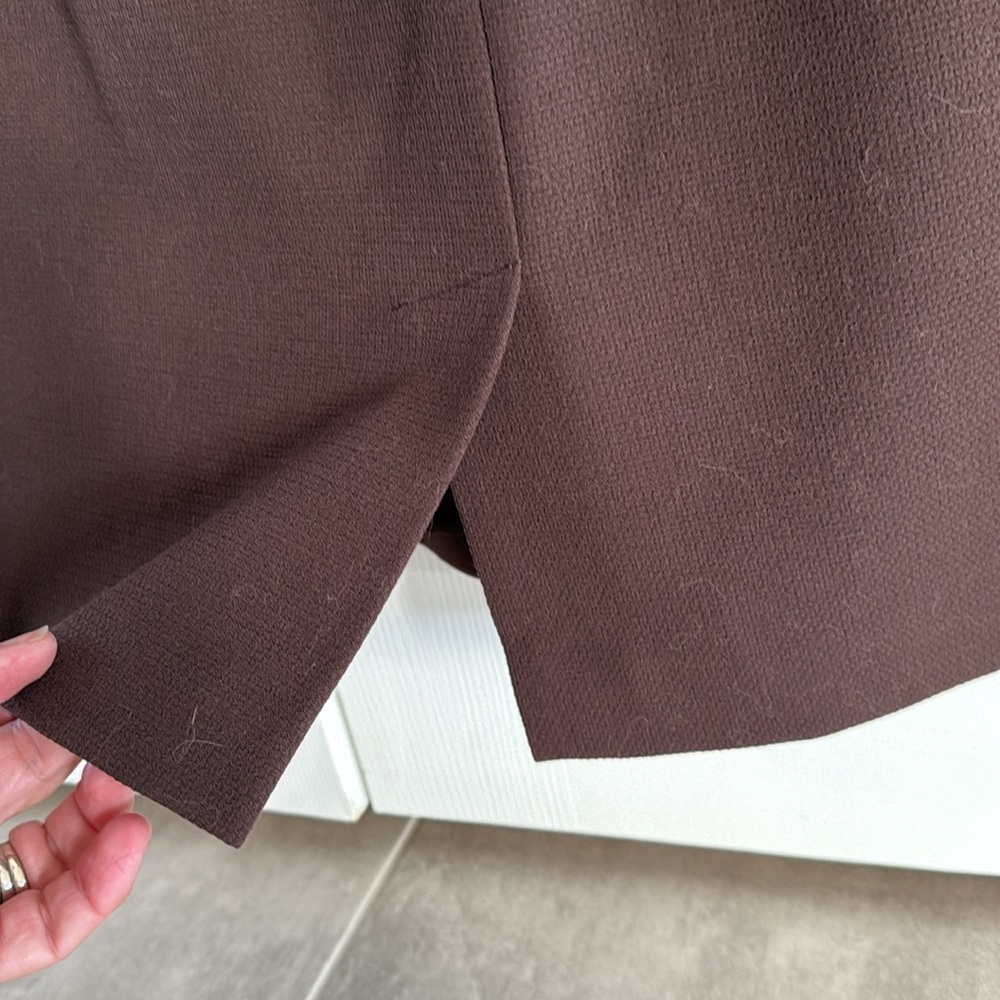 NWT LOFT Chocolate Brown Lined Pencil Skirt w/ Side Zipper & Belt Loops - Size 6 - Picture 7 of 12